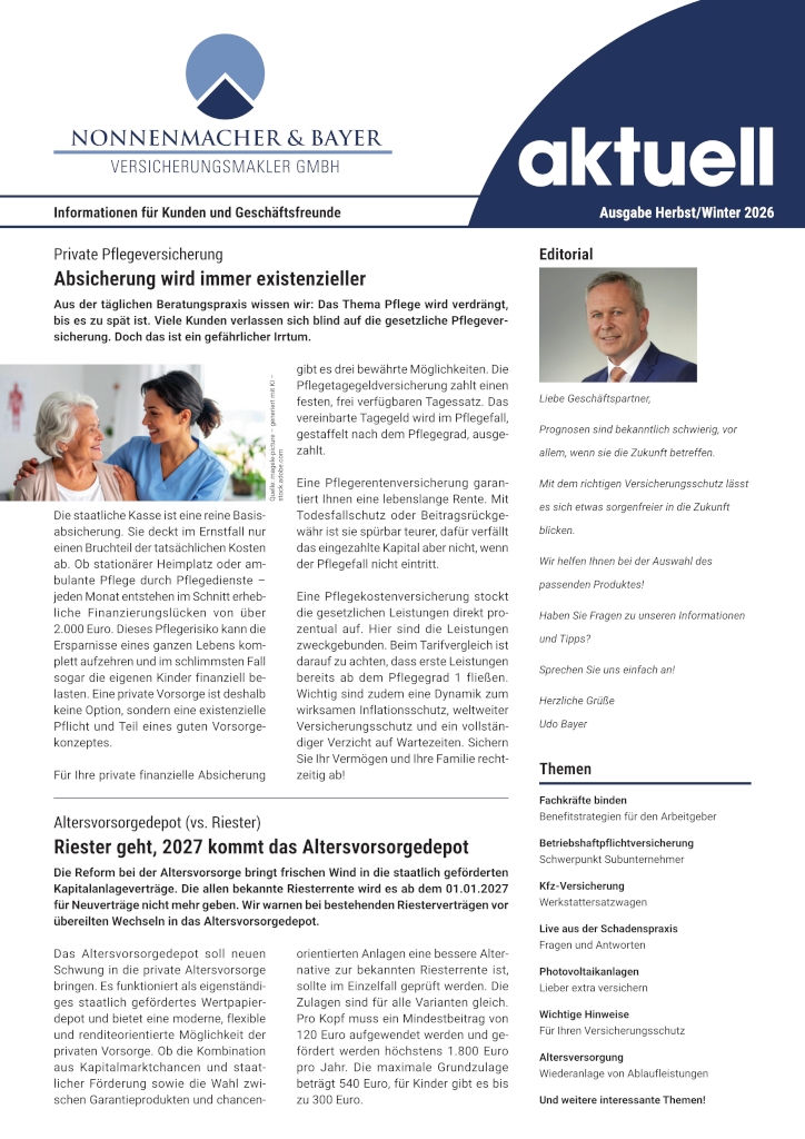 Deckblatt der Kundenzeitung Herbst/Winter 2026